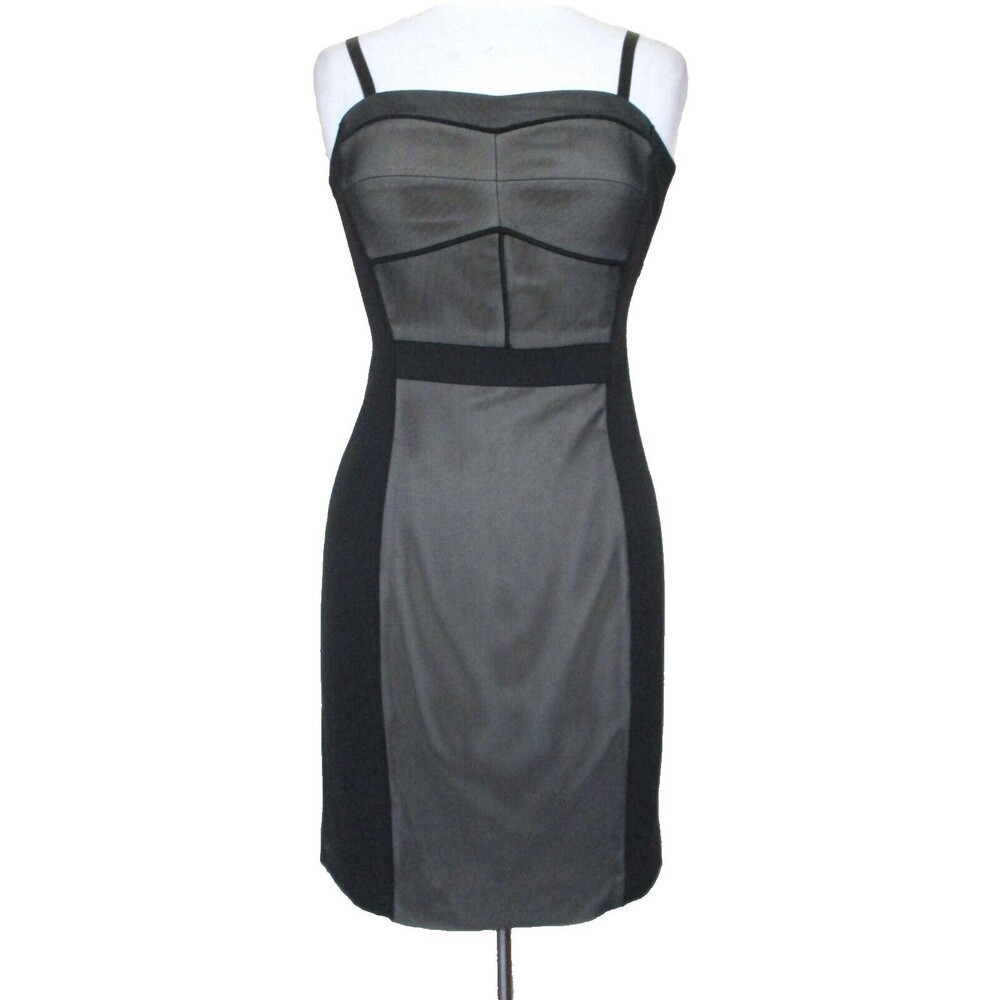 Black Halo Black Bodycon Mini Dress Sexy Sheath Adjustable Strap Size 4 Women